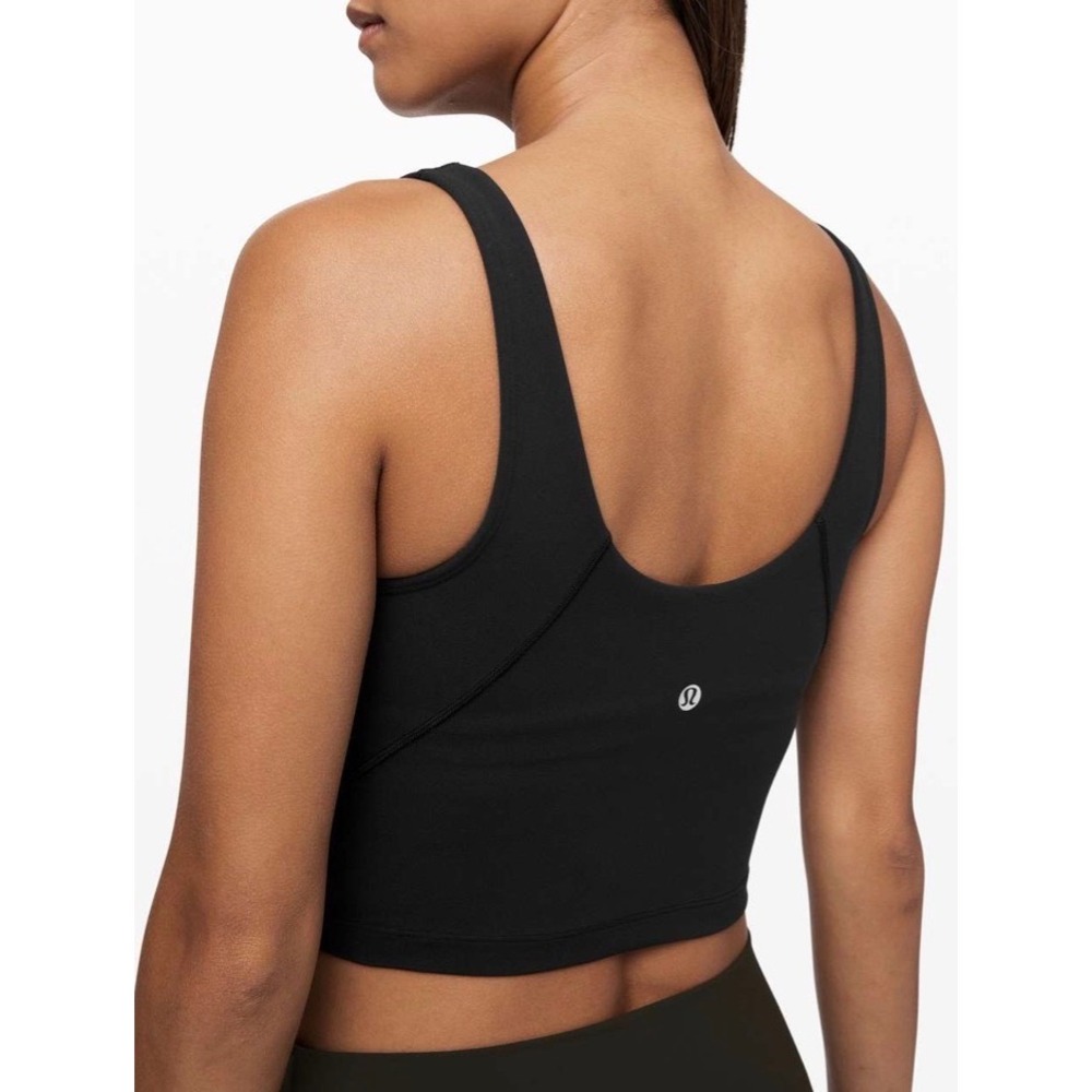 Lululemon Align Tank Top Black Nulu Cropped Yoga Cami Built-in Bra Womens Size 8